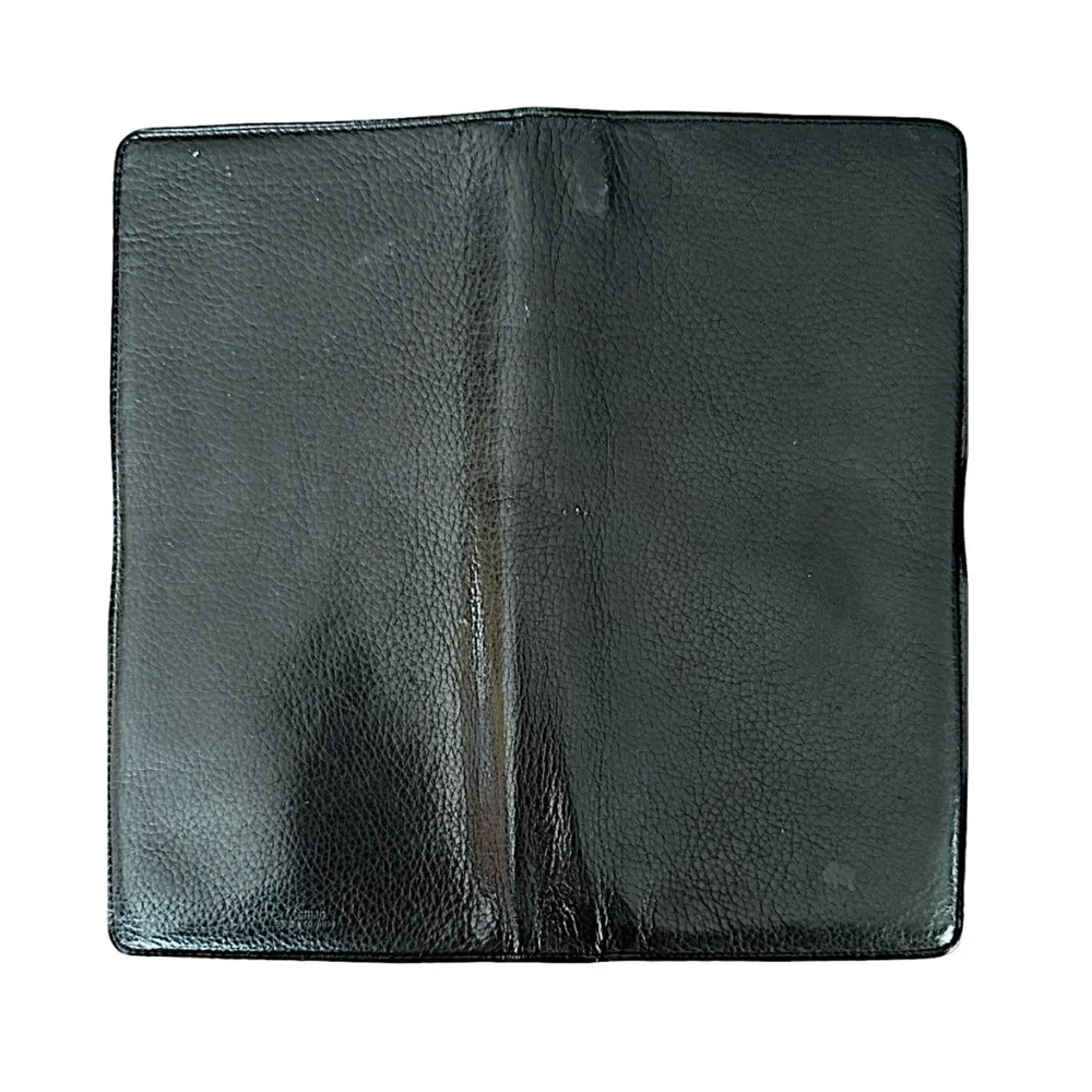 Motorola Vintage Black Leather Travel Document Holder Organizer Wallet Case Rare